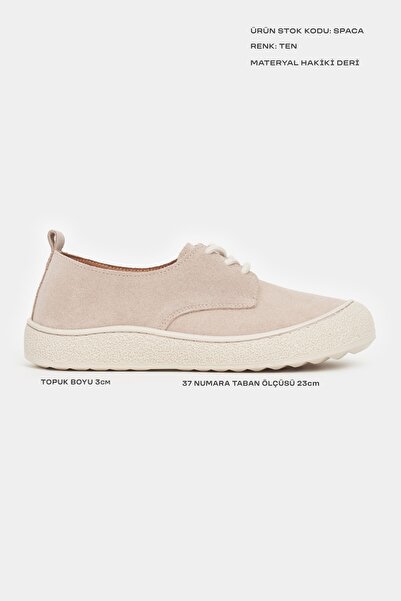 NİŞANTAŞI SHOES Space Ten Genuine Leather Suede Lace-Up Casual Sneaker Women's Shoes