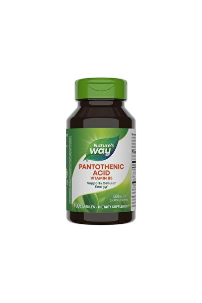 Nature's Way Pantothenic Acid, Supports Cellular Energy*, 500mg Per Serving, 100 Capsules