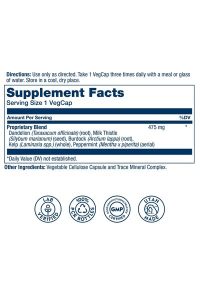 Solaray Liver Blend SP-13 with Milk Thistle, Dandelion, Burdock - 60-Day Guarantee, 100 VegCaps