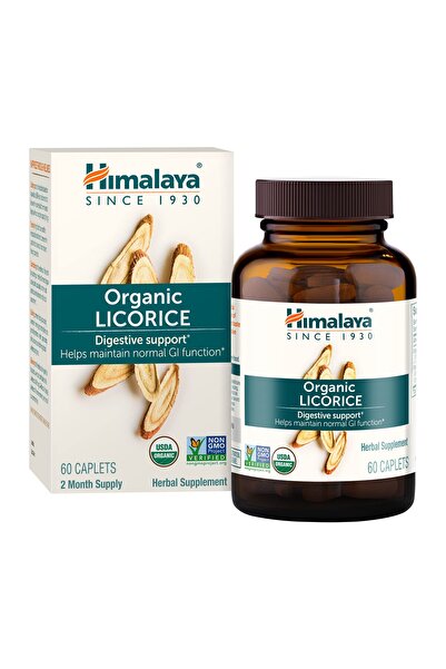 Himalaya Organic Licorice, 60 Caplets - Digestive Relief for Upset Stomach &amp; Bloating