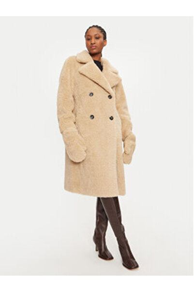 RINASCIMENTO Γυναικείο Παλτό από Δέρμα Προβάτων CFC0118317003 Μπεζ