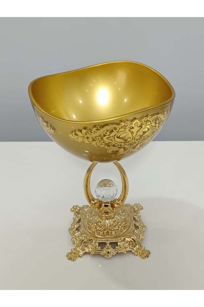 PARILTI HOME COLLECTİON Διακοσμητικό μπολ φρούτων με μεταλλικά πόδια πολυτελείας