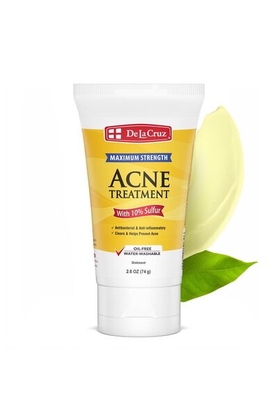 De La Cruz مرهم الكبريت لعلاج حب الشباب الكيسي والهرموني - علاج موضعي لمدة 10...