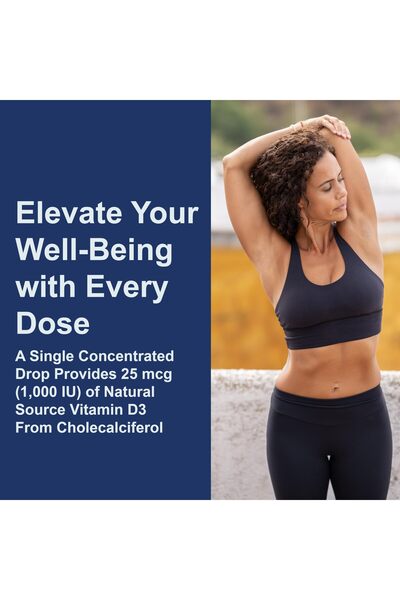 Carlson Super Daily D3 Vitamin D Drops, 1000 IU per Drop, 1-Year Supply for Immune Health