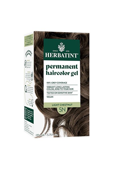 Herbatint Permanent Hair Dye For Women - 5N Light Chestnut, Up To 100% Gray C...