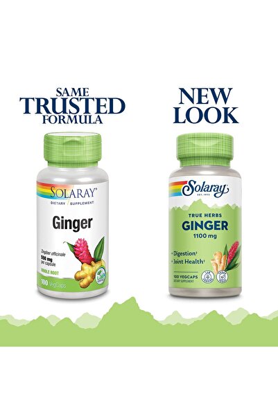 Solaray Ginger Root 1100mg for Digestion, Joint & Stomach Support | 100 VegCaps