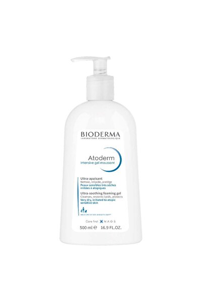 Bioderma جل الاستحمام أتوديرم إنتنسيف فائق التهدئة للبشرة شديدة الجفاف إلى الأتوبية، 500 مل