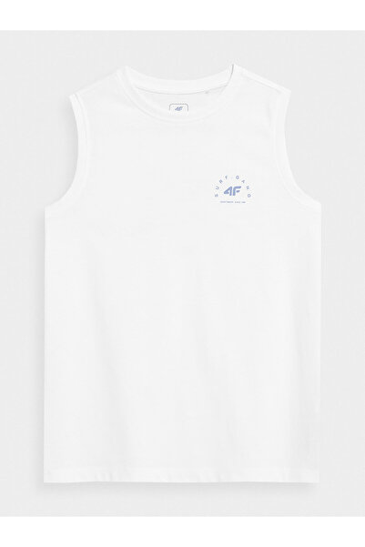 4F Μπλούζα φανέλας για αγόρια 4FJSS23TTSHM284 Λευκό