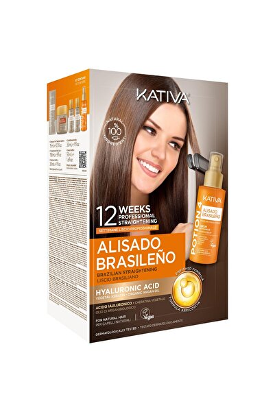 Kativa علاج فرد الشعر بالكيراتين البرازيلي مع حمض الهيالورونيك - خالٍ من الفو...