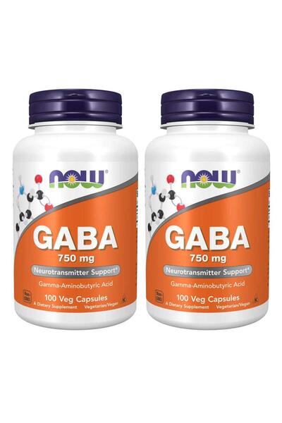 Now Foods Now GABA 750mg, 100 Vcaps (2pack)