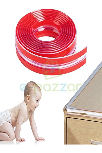 epazzar 2 Metre Şeffaf Silikon Kendinden Yapışkanlı Slim Bebek Çoçuk Masa Mob...