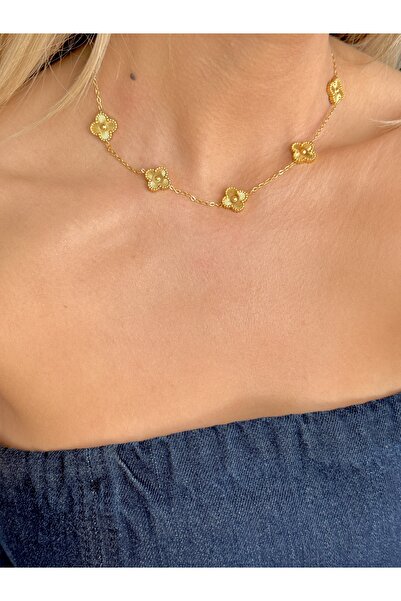 YOUES JEWELRY 316l Çelik Kadın Kolye Kadın Kolye Gold Çift Taraflı