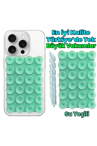AboutThePerfect İki Taraflı Silikon Telefon Tutucu, Vakumlu, Büyük, Renkli, V...