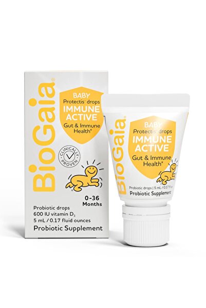 BioGaia قطرات بروبيوتيك إيميون أكتيف للأطفال مع فيتامين د لصحة الجهاز الهضمي ...