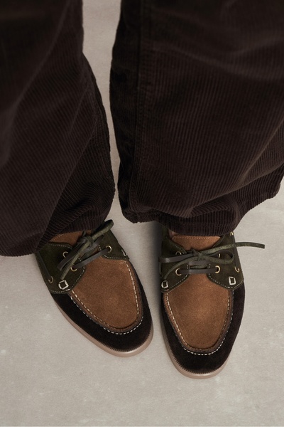 NİŞANTAŞI SHOES Javed Multi Hakiki Deri Süet Düz Taban Bağcıklı Mokasen Loafer Kadın Ayakkabı