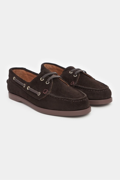 NİŞANTAŞI SHOES Javed Kahve Hakiki Deri Süet Düz Taban Bağcıklı Mokasen Loafer Kadın Ayakkabı