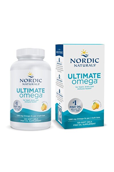 Nordic Naturals Ultimate Omega Lemon Flavor - 120 Softgels, 1280mg Fish Oil with EPA & DHA for Brain & Heart