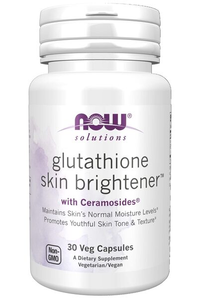 Now Foods Glutathione Skin Brightener with Ceramosides, 30 Veg Capsules