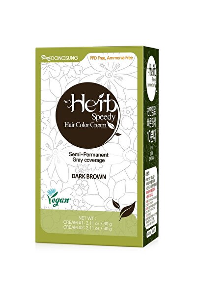 Herb Speedy Color Cream (Dark Brown) صبغة شعر دائمة خالية من الأمونيا (بني غامق)