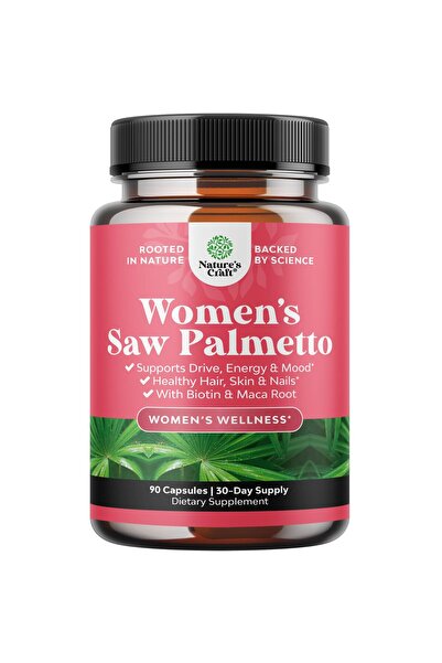 Natures Craft بالميتو المنشاري فائق القوة للنساء ٥٠٠ ملغ - مانع DHT وفيتامينات للشعر