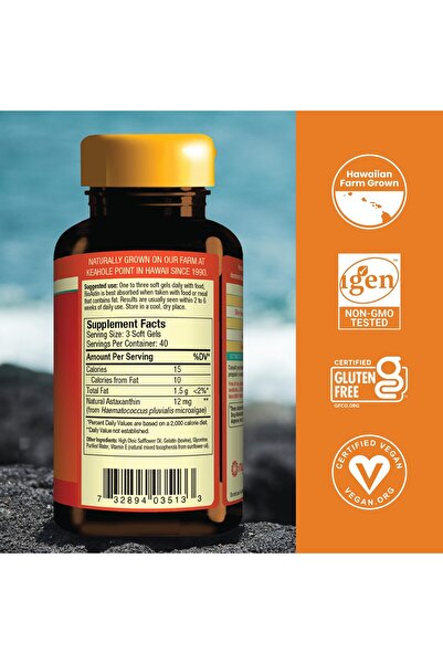 Nutrex Hawaii BioAstin Astaxanthin 4mg, 120 Softgels - Antioxidant for Eye, Skin, Joint & Immune Health