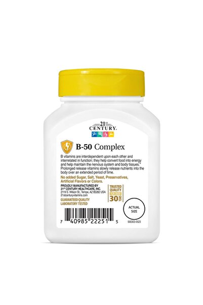 21st Century B 50 Complex Prolonged Release Tablets, 60 Count (Pack of 1)