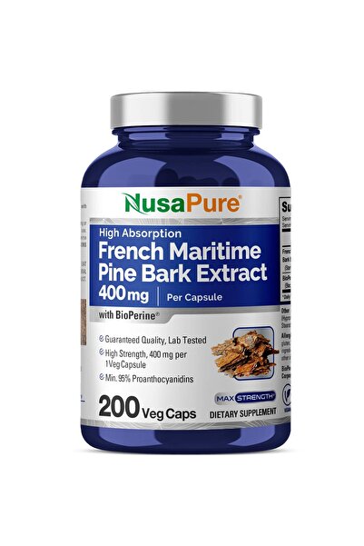 NusaPure مستخلص لحاء الصنوبر البحري الفرنسي 400 ملغ لكل كبسولة نباتية، إمداد ...