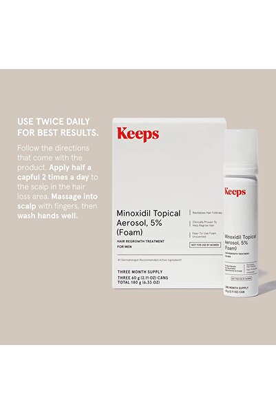 KEEPSAKE Extra Strength Minoxidil 5% for Men - 3 Month Supply (3 x 2.11oz)