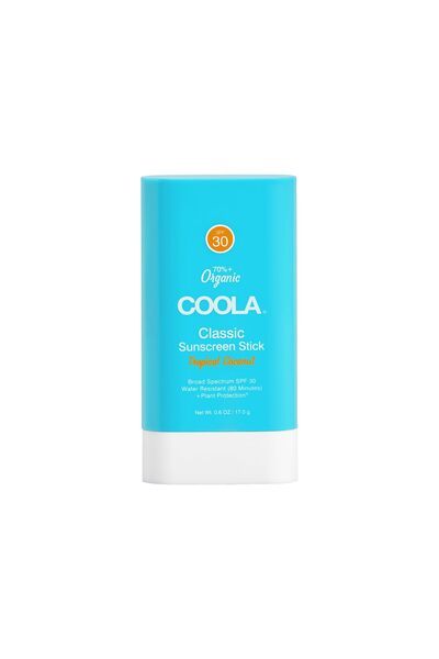 Coola Organic Face Sunscreen SPF 30 Stick, Vegan, Coconut, 0.6 Oz