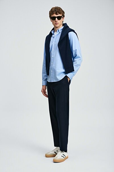 Lufian 112010676 Danıel Men's Basic Shirt Regular Fit Men's Shirt Blue