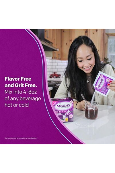 Miralax Gentle Constraction Relief Laxative Powder with PEG 3350, Single Dose Travel Pack, 10 Doses