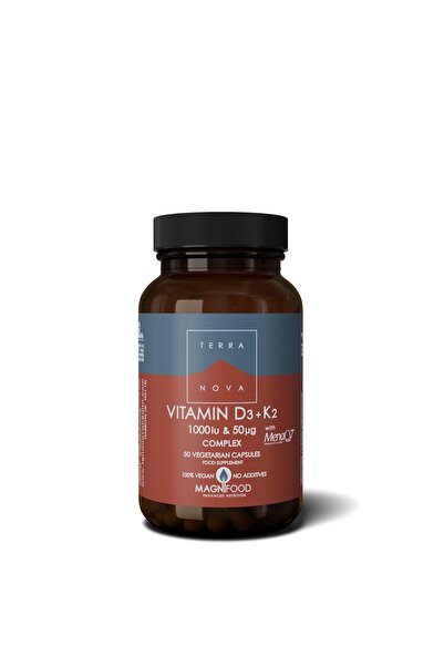 Terranova Vitamin D3 + K2 Complex - 1000iu & 50mcg - 50 Vegicaps