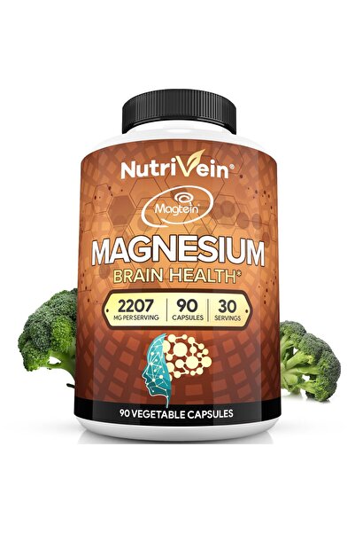 nutrivein Premium Magnesium L-Threonate (Magtein) 2207 mg - 90 Caps for Brain...