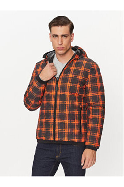 Geox Ανδρικό Χειμερινό Μπουφάν M3629D-TC179 Μαύρο, Πορτοκαλί