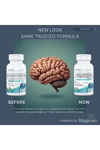 KAPPA NUTRITION LABS Kappa Nutrition Magbrain Magnesium L-Threonate, 120 Vegan Capsules