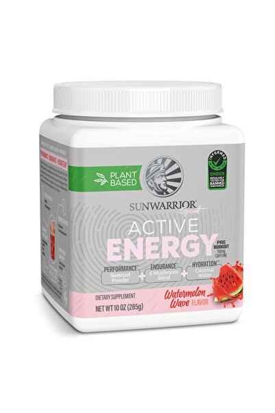 Sunwarrior مسحوق ما قبل التمرين: ماء جوز الهند العضوي النباتي، نكهة البطيخ، 30 حصة