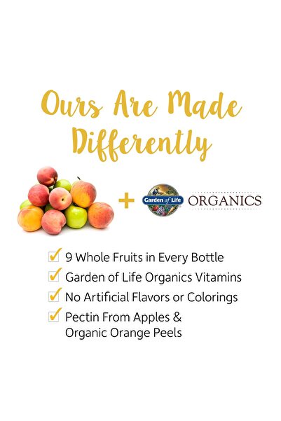 GARDEN OF LIFE Organics Kids Gummy Vitamins, Certified Organic, Vegan, B12, C & D3, Cherry, 120 Count