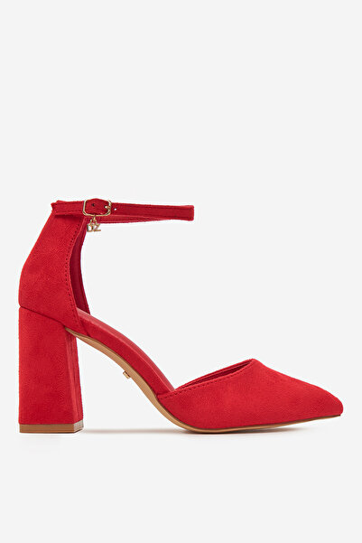 DeeZee Γυναικείες Γόβες με Χαμηλό Κόκκινο Τακούνι 39