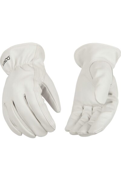 kinco قفاز عمل من جلد الماعز الأبيض الحبيبي مع سوار سهل الارتداء للبناء والمز...