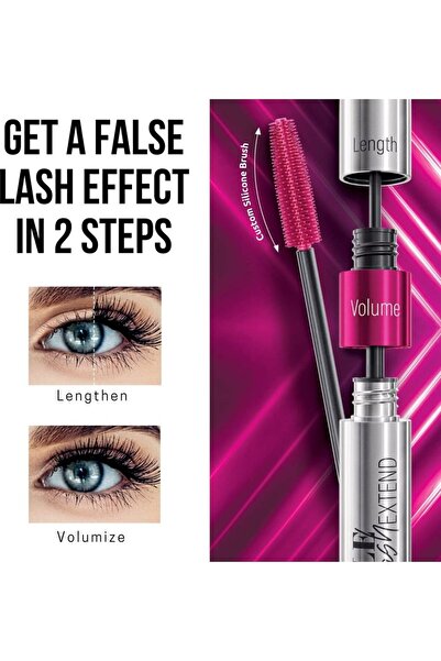 Farmasi Double Lash Extend Mascara for Lengthening & Volumizing, Black, 0.41 oz