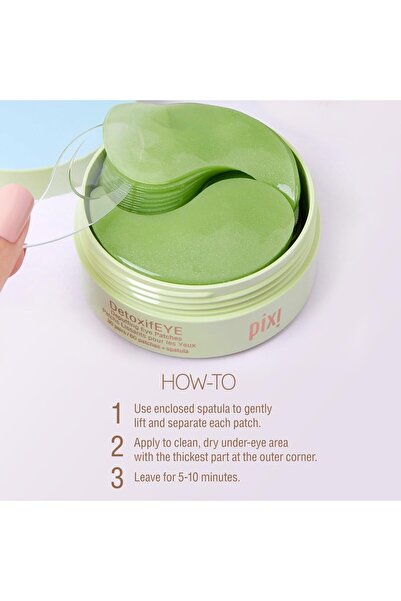 pixi DetoxifEYE Depuffing Hydrogel Under-Eye Patches with Cucumber, Hyaluronic Acid & Caffeine, 30 pairs