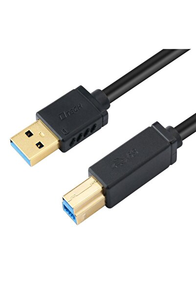 Dtech كابل طابعة USB 3.0، 6 أقدام من ذكر إلى ذكر، أسود