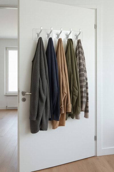 TAYEM 5'li Kendinden Yapışkanlı Güçlü Şeffaf Askılık - Kapı Arkası Mutfak Duvar Banyo Askı