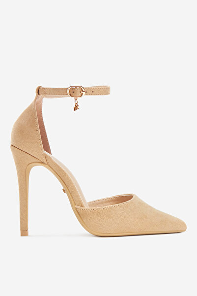 DeeZee Γυναικείες γόβες με ψηλοτάκουνο χαμηλό μπεζ στιλέτο 37