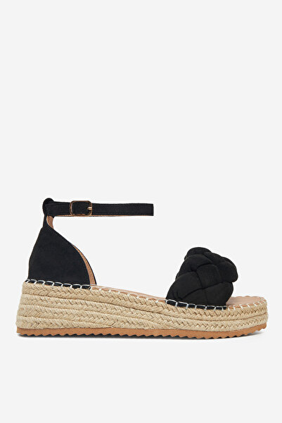 DeeZee Γυναικεία χαμηλά σανδάλια μαύρης πλατφόρμας 38