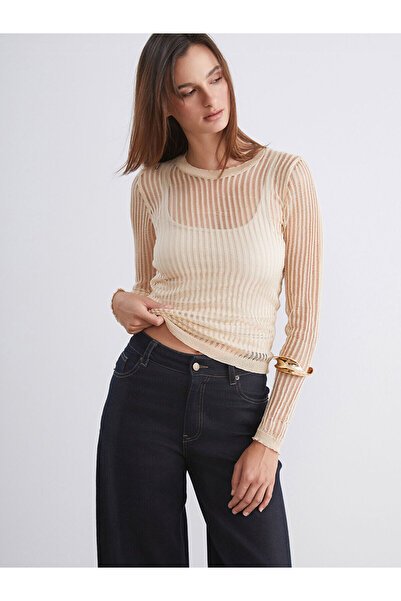 LC Waikiki سترة تريكو نسائية من Vizyon New Season بياقة دائرية ومخرمة