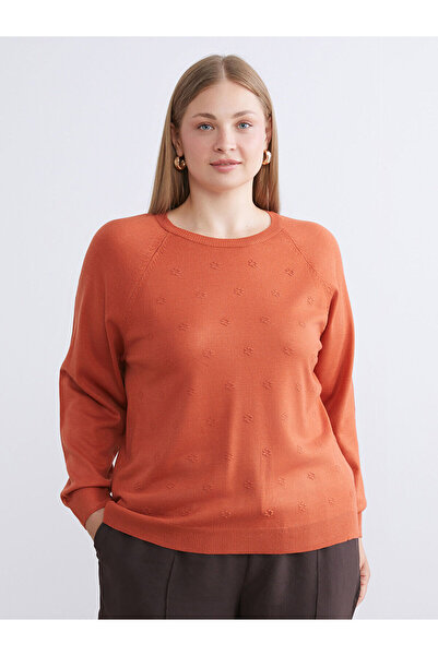 LC Waikiki LCWAIKIKI Pulover de tricotaj pentru femei, cu decolteu clasic, floral (W5)