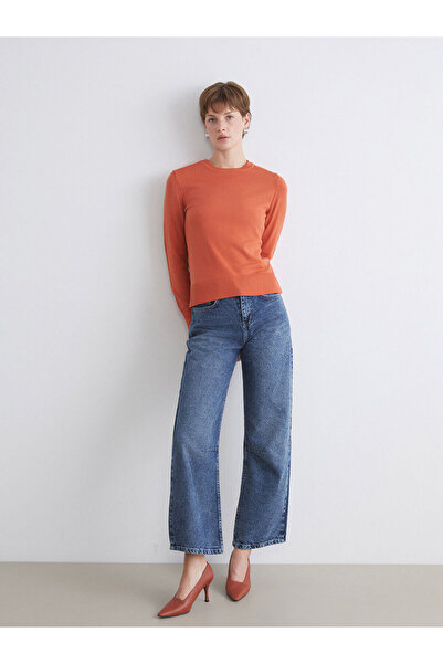 LC Waikiki Orange Crew Neck Women's Knitwear Sweater