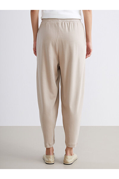 LC Waikiki Beige Elastic Waist Women's Trousers