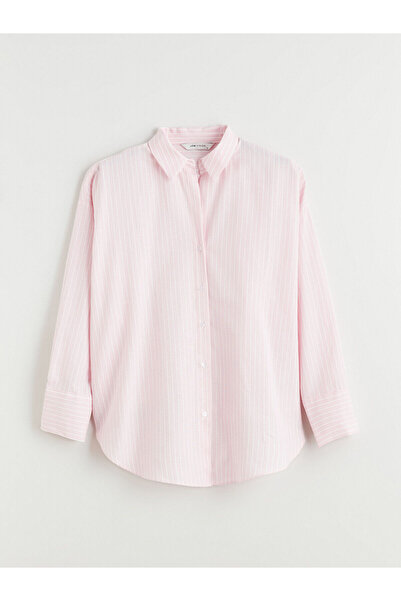 LC Waikiki Cey Yeni Sezon Çizgili Oversize Kadın Gömlek